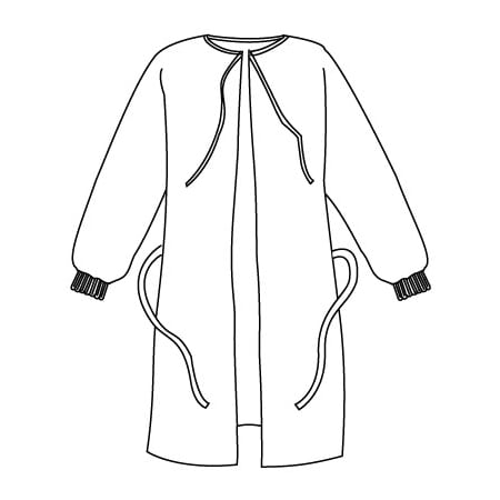 Kappler ProVent Wrap Around Gown, Knit Cuffs, White, 3X, 30PK PVS112WH--3X2H